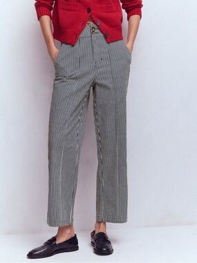 Boden Straight Leg Chino Pants Navy  Blue &  Ivory Stripe size US 8R
